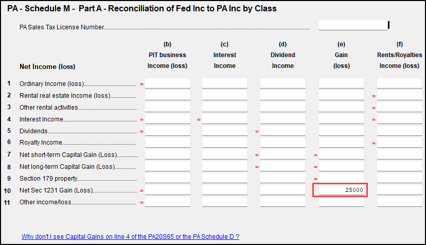 Image showing the PA M1 screen.